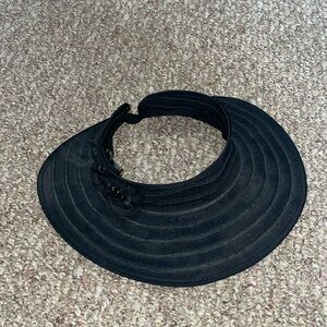 Scala Elegant Black Sun Visor hat one size